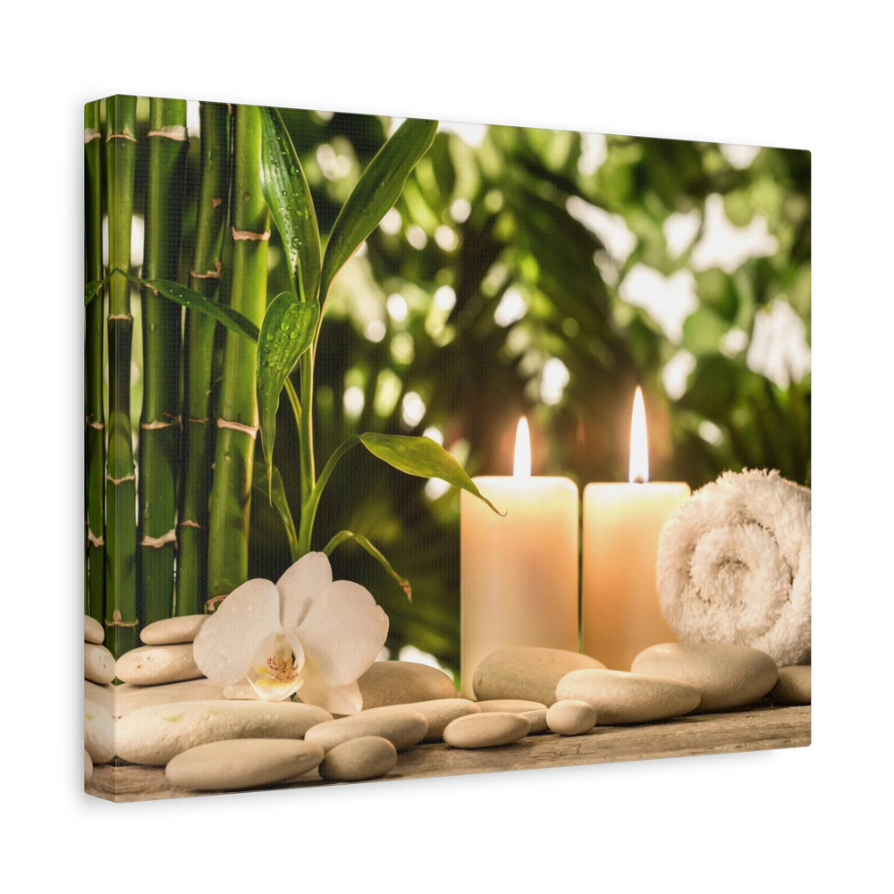 Green Bamboo Leaves Forest Floral Nature Photography Canvas Wall Art for Home
